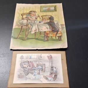 Rare Antique Ellen Clapsaddle Postcard & Nursery Rhyme Ephemera Bundle
